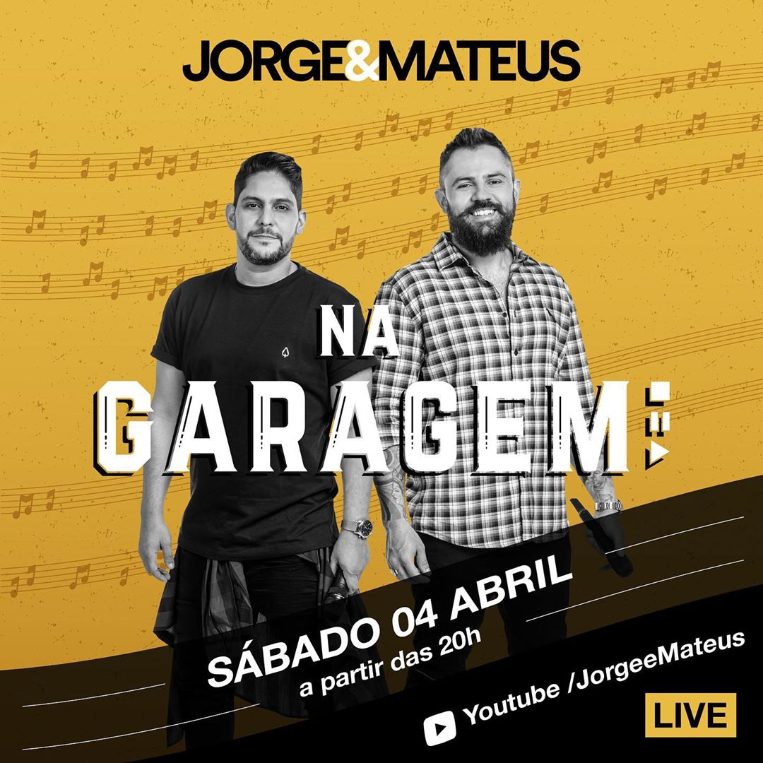 LIVE do JORGE E MATEUS na GARAGEM ao Vivo YouTube 04-04-2020